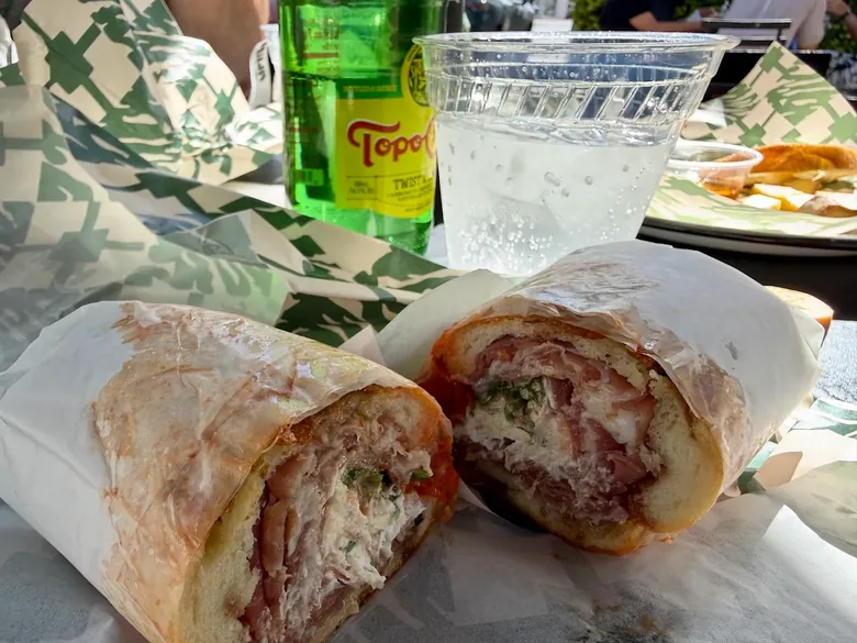 A pressed sandwich from Hilda deli, across the street from 59 Taft